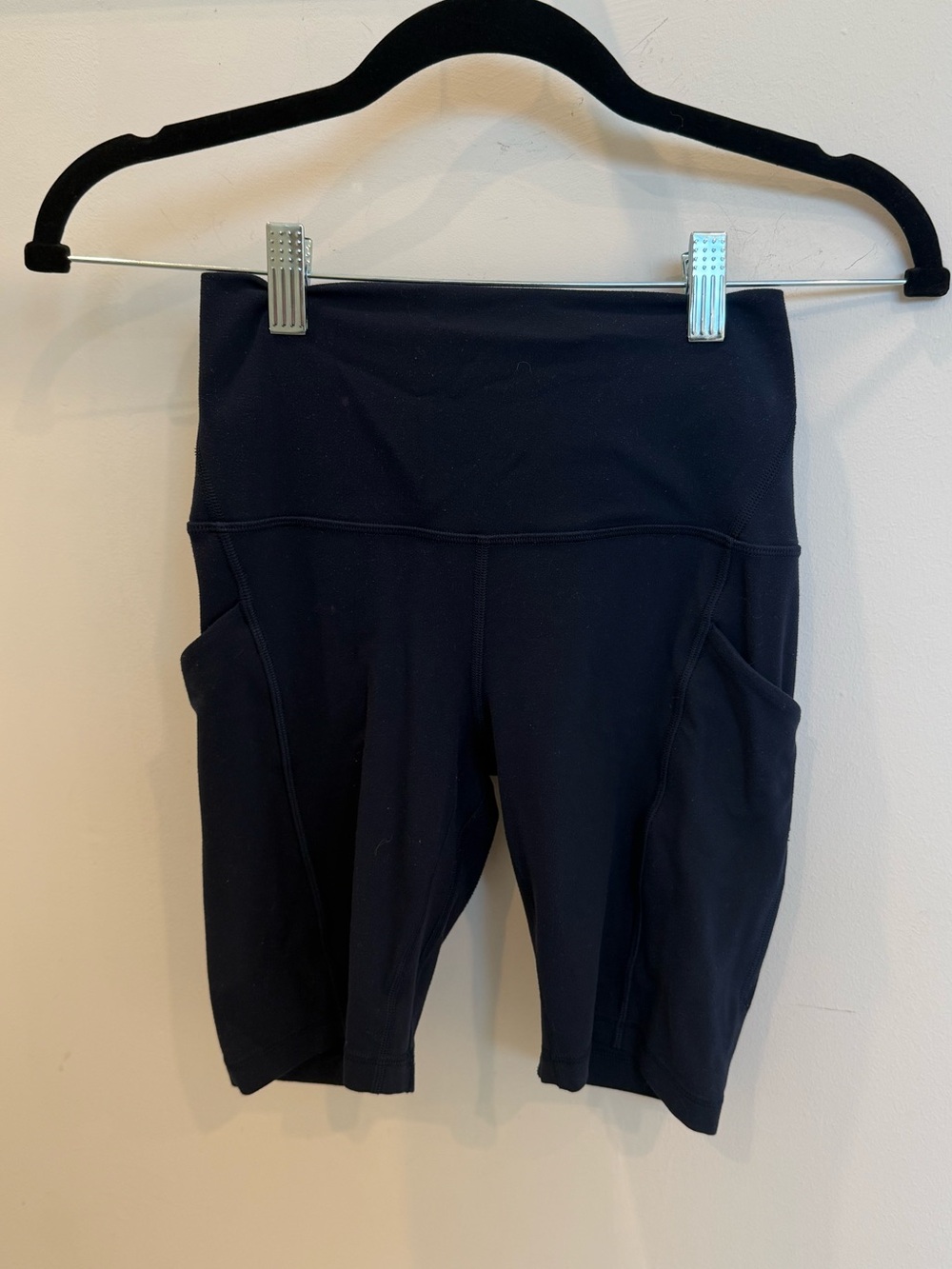 lululemon athletica Navy High-Rise Bike Shorts with Side Pockets